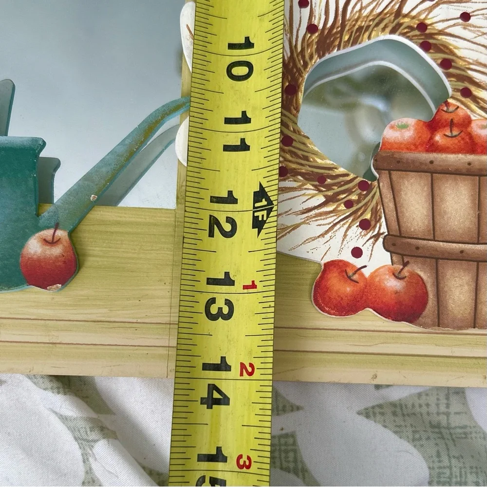 Charming Cottagecore Window Farm Apple Wreath & Watering Can Mirror Wall Art